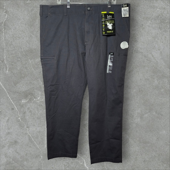 Lee Mens Extreme Comfort MVP Canvas Cargo Straight Leg Pants Grey Size 42X30 - Picture 13 of 16